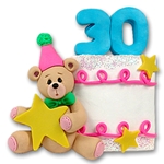 30th Year Birthday Cake<br>Personalized Ornament