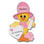 Girl Baby Chick Baby's 1st Christmas Personalized Ornament RESIN
