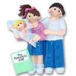 RESIN Giggle Gang New Parents - Family of 3 Personalized Ornament