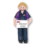 Male FedEx Driver Handmade Polymer Clay Personalized Christmas Ornament