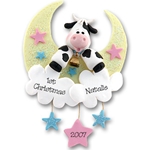 Cow Jumping Over Moon Personalized<br>Baby Ornament