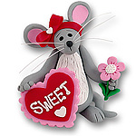 Merry Mouse Sweetheart Girl Valentine Figurine