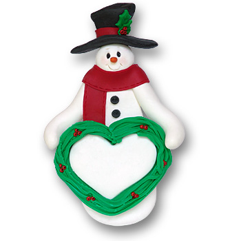 Snowman w/Heart<br>Personalized Ornament