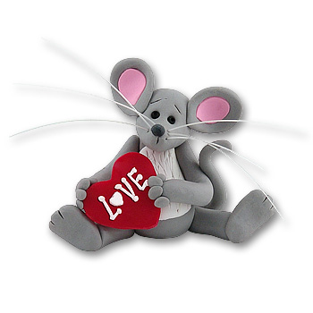 Merry Mouse Valentine Sweetheart Baby Figurine
