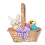 Small Easter Basket with Rabbit, Chick and Eggs