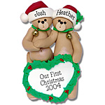 Belly Bear Family of 2<br>Personalized Family Ornament