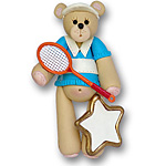 Boy Tennis Belly Bear<br>Personalized Ornament-ON SALE!