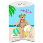 Belly Bear Sunbather at the beach Personalized Christmas Ornament In Custom Gift Box