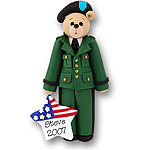 Army Belly Bear Military Personalized Christmas Ornament