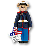 Belly Bear Marine Handmade Military Personalized Ornament