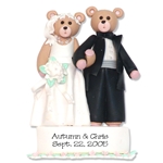 Bride & Groom Belly Bear Personalized Wedding Ornament
