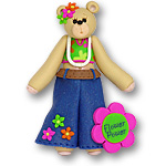 Belly Bear Girl Hippie<br>Personalized Ornament