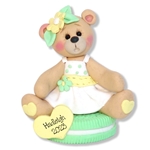 Girl Belly Bear on Cookie Personalized Ornament