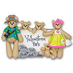 Belly Bear Vacation Family of 5 Personalized Family Ornament
