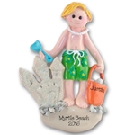 RESIN - Boy at Beach Personalized Ornament