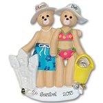 RESIN<br>Beach Belly Bears<br>Personalized Family / Couples Ornament