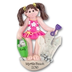 RESIN<br>Giggle Gang<br>Girl at Beach<br>Personalized Ornament