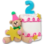 2nd Year Birthday Cake Personalized Christmas Ornament