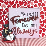 Black Bear Couple with "Forever Be My Always" Plaque Handmade Polymer Clay Personalized Valentine Decor- 2 Piece Set