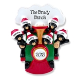 Black Bears in Train<br>Personalized Family Ornament of 6