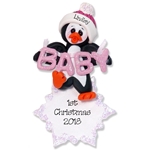 Polly Penguin  Baby's 1st Christmas Ornament for Girl- Custom Ornaments