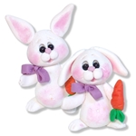 White Baby Bunny Figurine Handmade Easter Decor