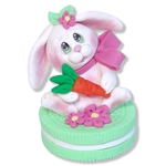 White Baby Bunny on Pastel Breen Cookie Handmade Easter Decor