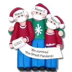 Covid-19 / Corona Virus / Pandemic Family of 3 Ornament Personalized HANDMADE POLYMER CLAY Ornament
