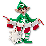 Whaldo Elf w/4 Stockings<br>Personalized Family Ornament
