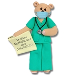 Belly Bear Covid-19 Nurse/EMT Hamdmade Polymer Clay Personalized Ornament - ON SALE!