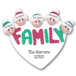 FAMILY - Family of 5 Handmade Ornament - 2