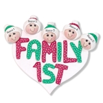 Family First - Family of 5 Handmade Ornament