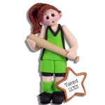 Giggle Gang Female - Girl Baseball / Softball Player Handmade Polymer Clay Ornament