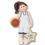 RESIN<br>Basketball Player-Female<br>Personalized Ornament