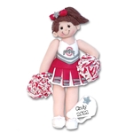 Ohio State Cheerleader Handmade Polymer Clay Personalized Ornament