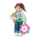 Girl with Kitten Personalized Ornament in Custom Pillow Box