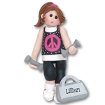 At the Gym Work Out Girl - Brunette - Personalized Ornament - Limited Edition