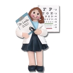 Female Optometrist / Eye Doctor Personalized Ornament in Custom Gift Box - BLONDE