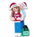 Pregnant Couple Expecting Parents Personalized Christmas Ornament