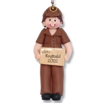 Male UPS Driver Handmade Polymer Clay Personalized Ornament