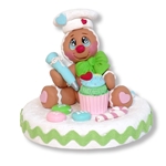 Gingerbread Clay Figure with Cupcake figurine