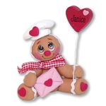 Valentine Gingy Gingerbread Figurine with Heart Balloon