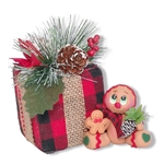 Gingerbread Clay Figure with Gift Box