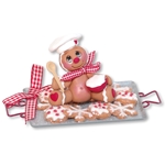 Gingerbread Clay Figure on Gingerbread Cookie Tray