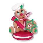 Gingerbread Figurine on Cookie Handmade Polymer Clay