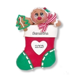 Gingerbread Gingy in Stocking Handmade Christmas Ornament