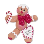 Gingerbread "Gingy" with Candy Cane Christmas Ornament -