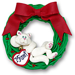 Cat in Wreath-Relaxing<br>Personalized Cat Ornament