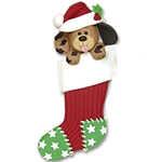 Dog in Large Stocking Personalized Pet Ornament