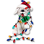 Dog / Puppy w/Chkristmas  Lights<br>Personalized Dog Ornament